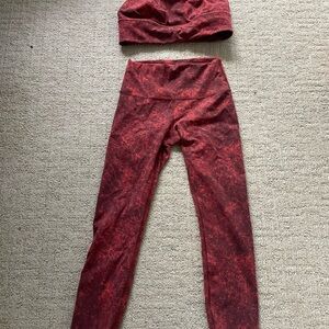 Lululemon Red Sports Bra and Leggings Set Size 6 Leggings, Bra Size 10